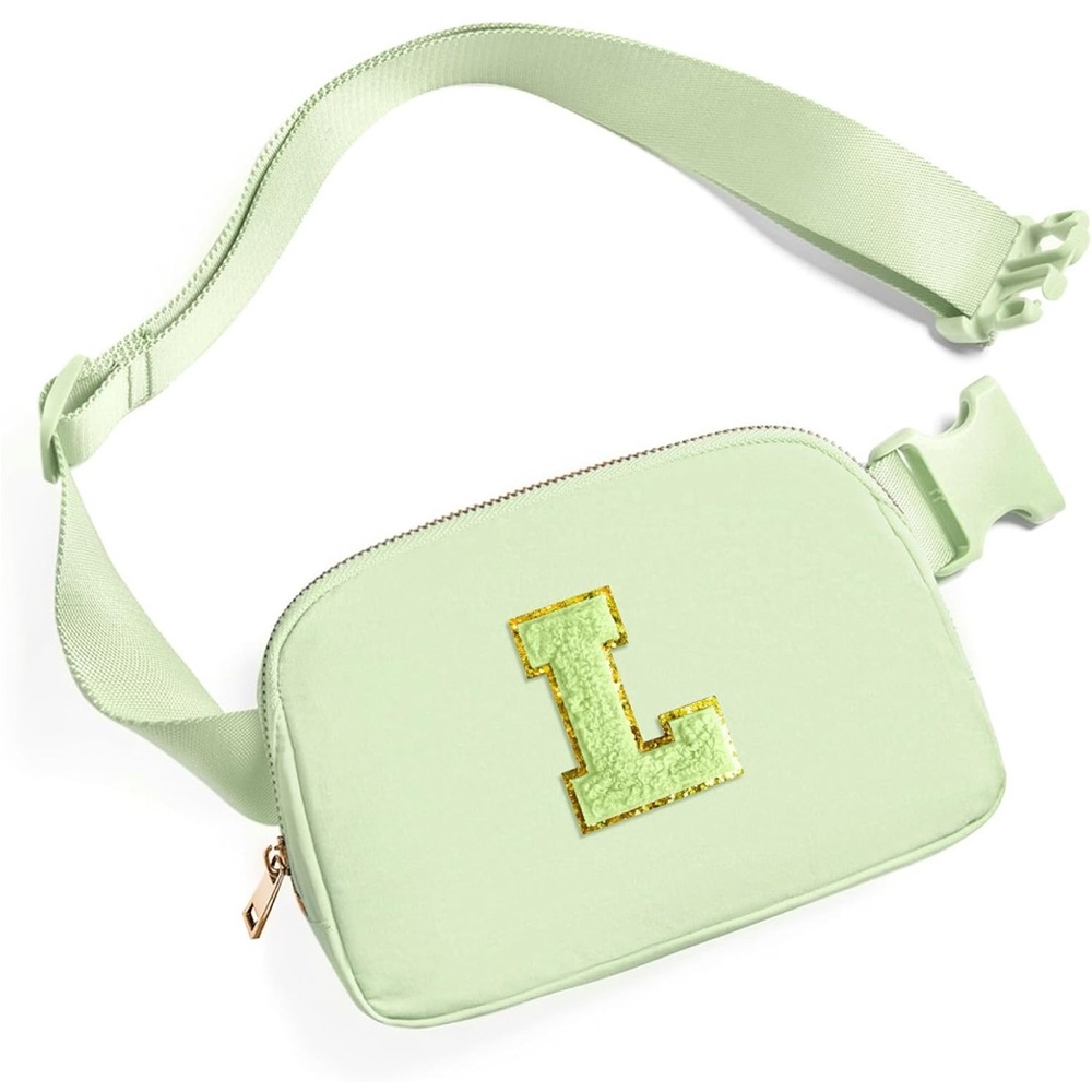 NWT Stoney Clover Inspired Green Belt Bag with Gold Letter L